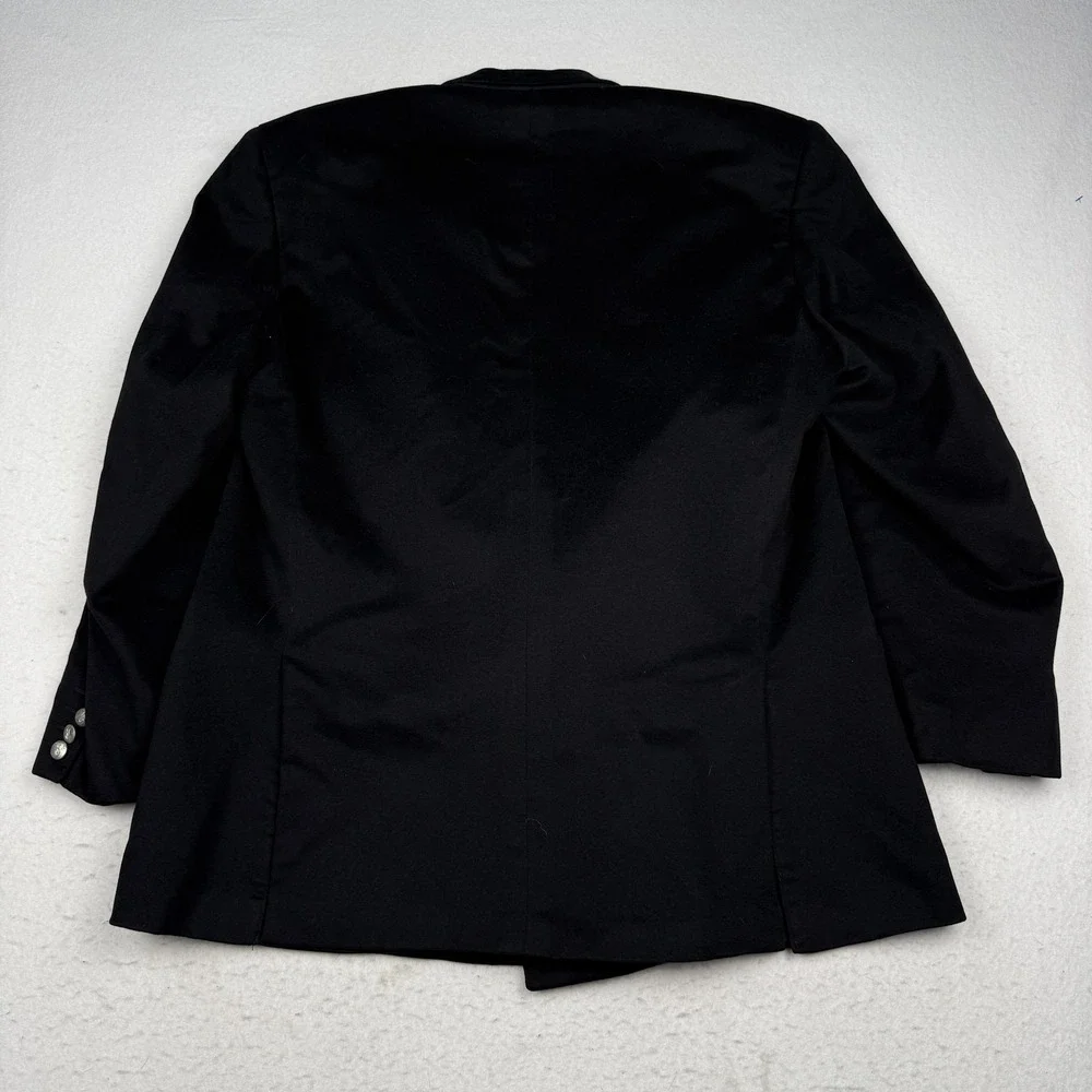 Valentino Couture Blazer Mens EU 56 Black Cashmere Double Breasted Italy